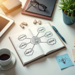 a book with a drawing on it