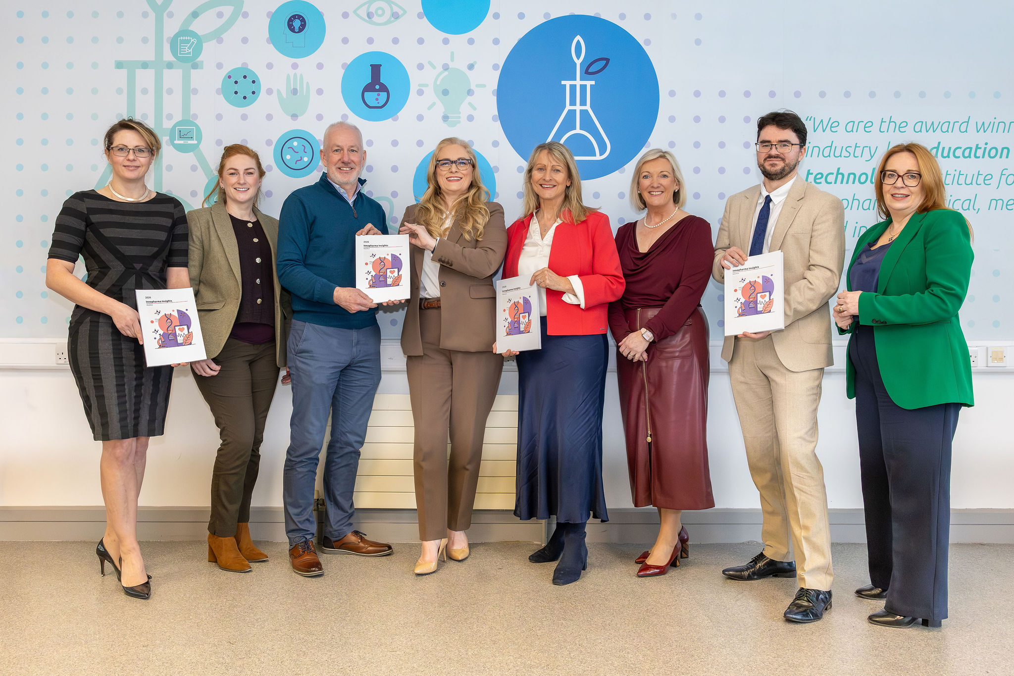 Sinead Keogh, Director of BioPharmaChem Ireland pictured with Innopharma Education staff at the launch of Innopharma Insights