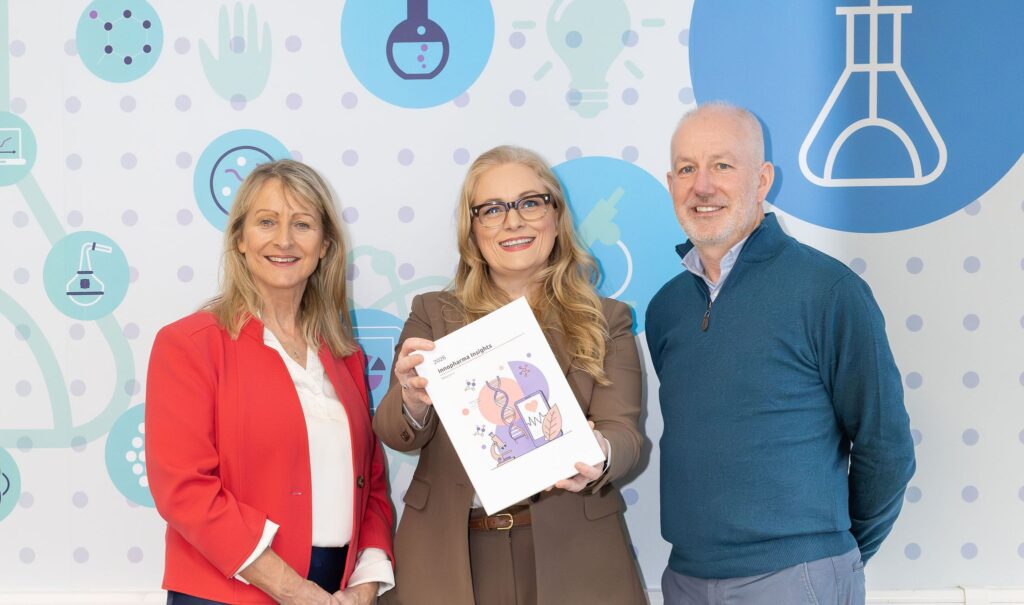 Orla Callan, Managing Director of Innopharma Education, Sinead Keogh, Director of BioPharmaChem Ireland and Luke Kiernan, Managing Director of Innopharma Technical Services, pictured at the launch of Innopharma Insights